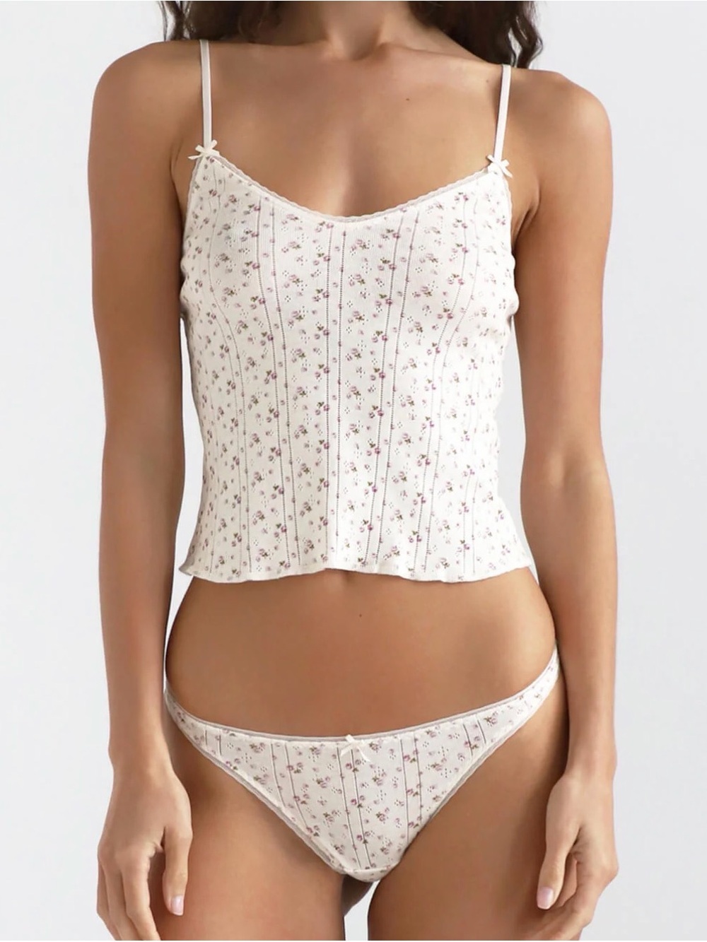 Cou Cou English Rose, Organic Cotton, Crop Cami. M